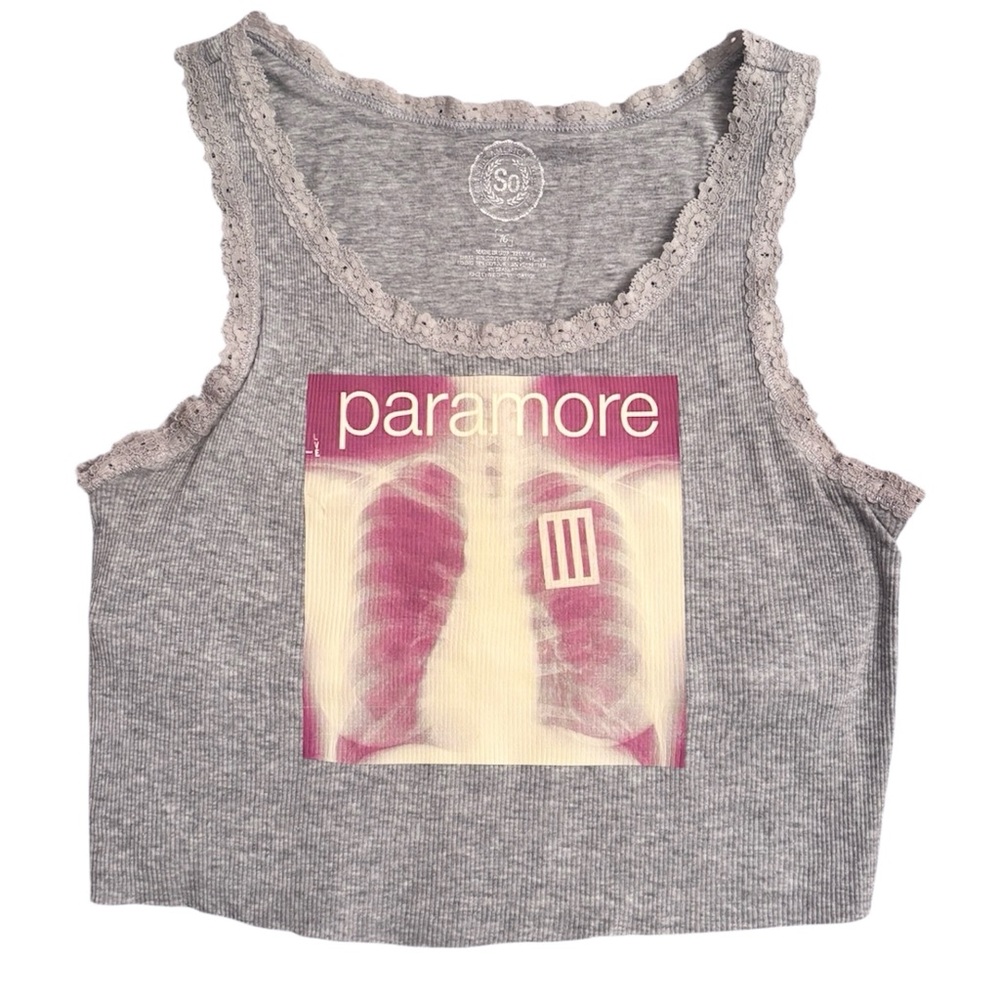 Handmade Reworked Paramore graphic tank top